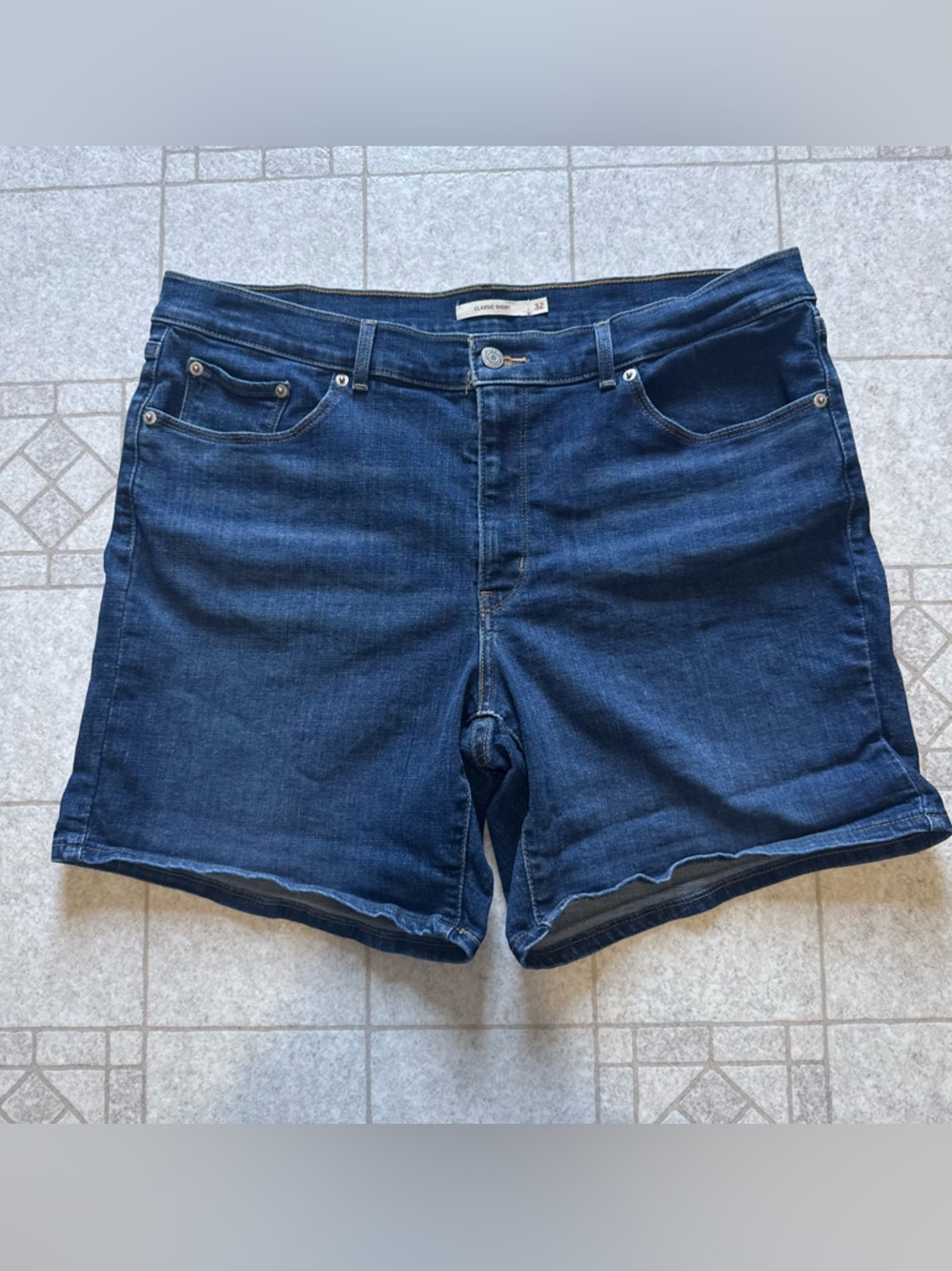 Levi's Women’s Dark Blue Denim Boyfriend Shorts